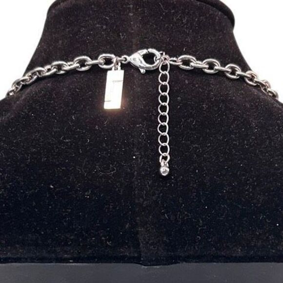 Vtg The Limited Blue Lace Agate Stone & Beads Layered Bib Necklace 19" Signed - Picture 4 of 6